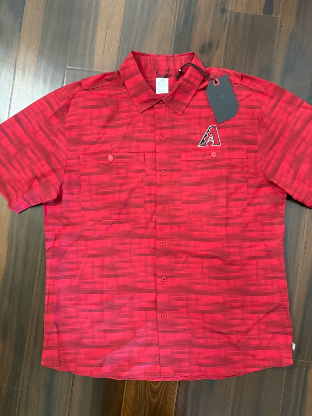 MLB Antigua Arizona Diamondbacks Button Up Windbreaker Camp Shirt
